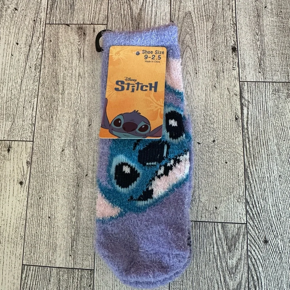 🌵 3/$15 Disney Stitch Fuzzy Purple Socks ( see description)